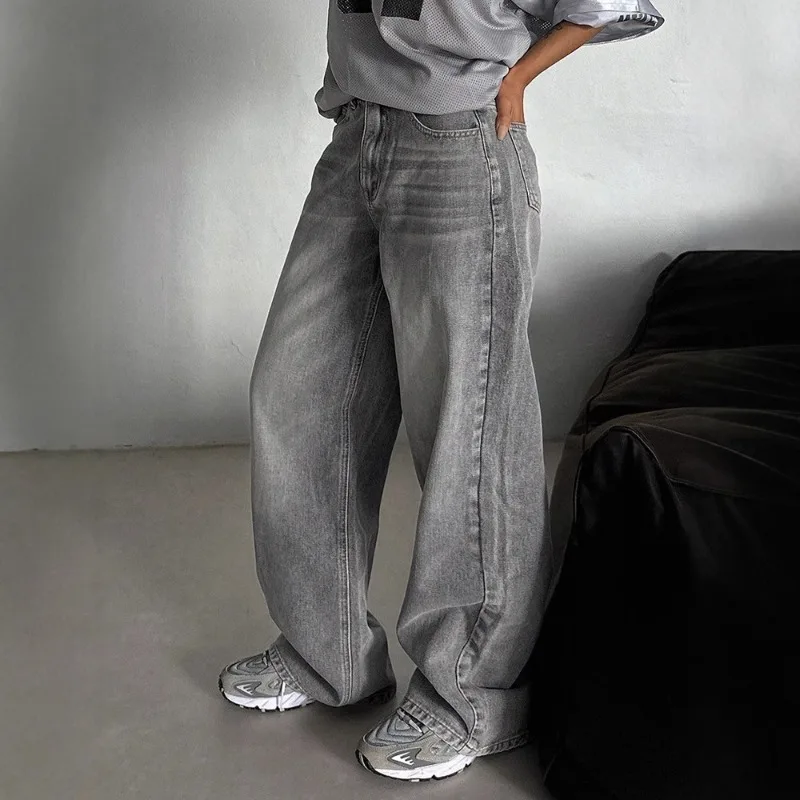 Casual Straight Retro Jeans Women's Loose Spring Autumn Long Drooping Feeling High Waist Fashion Trendy New Pants Wide Legs