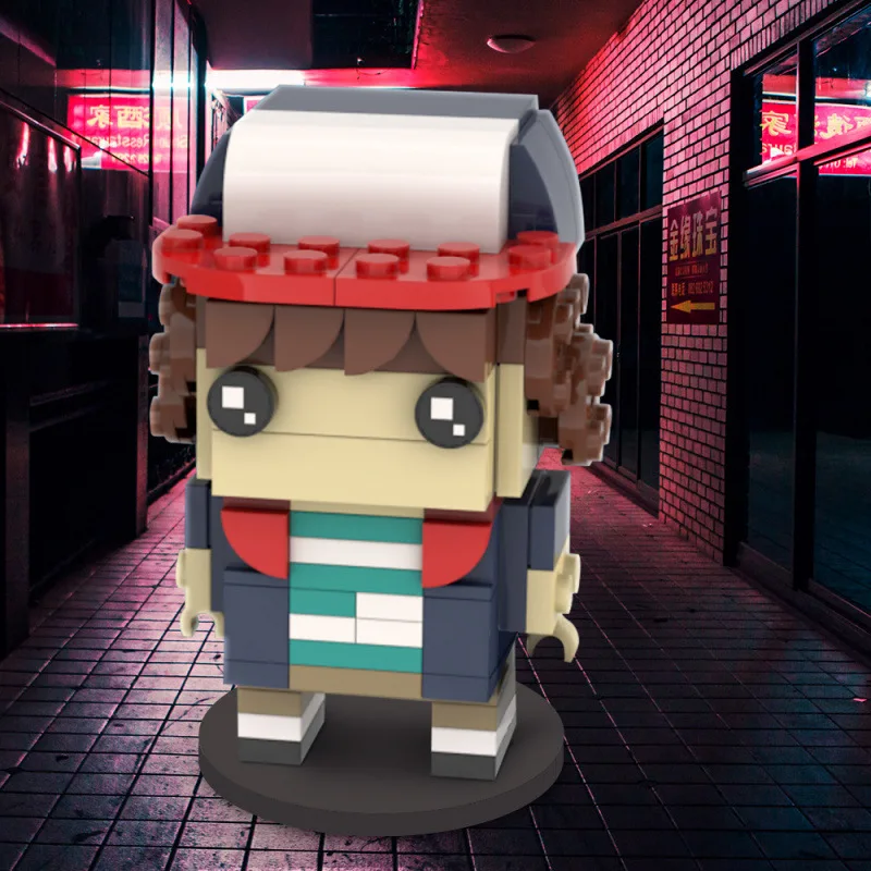 Blocs de construction MOC Dustin Brickheadz, modèle de collection Hawkins Friend avec talkie-walkie, cadeau de bricolage pour les fans d'adolescents et des adultes ​