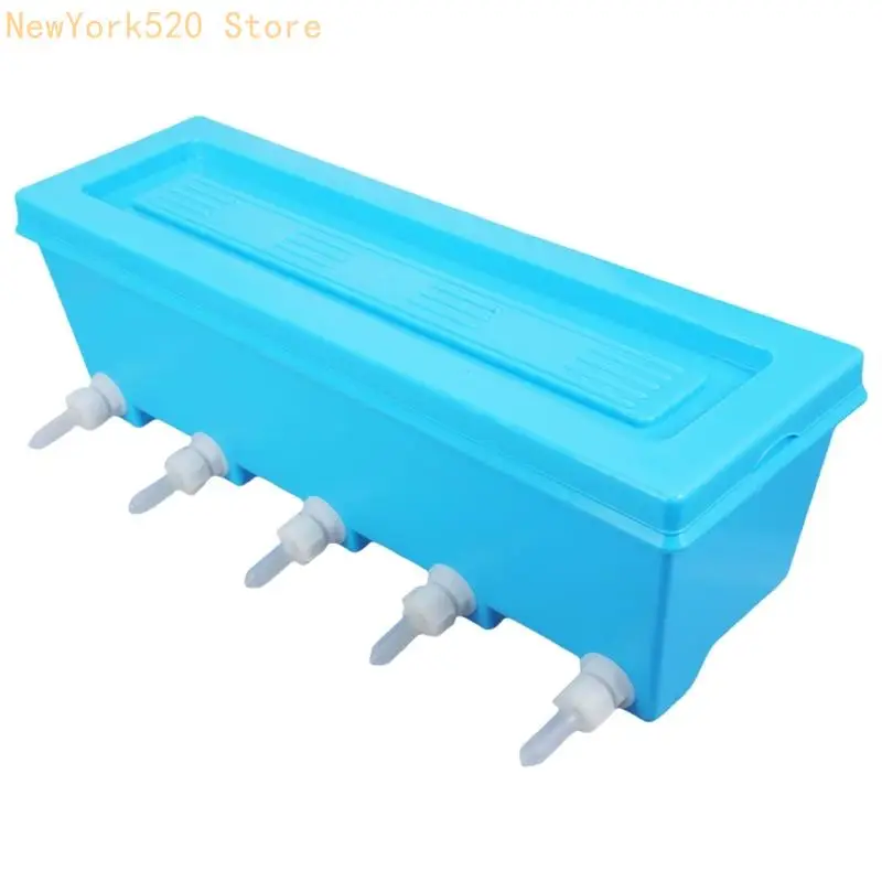 

N84C Farm Animal Group Feeding Bottle 5 Simultaneous Drinkers For Calves Goat Piglets Hanging Feeder