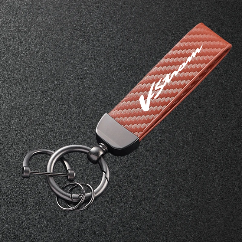 For Suzuki V-Strom DL1050 DL1000 DL800 DL650 DL250 VStrom Accessories Carbon Fiber Textured Leather Keychain Motorcycle Keyring - view 5