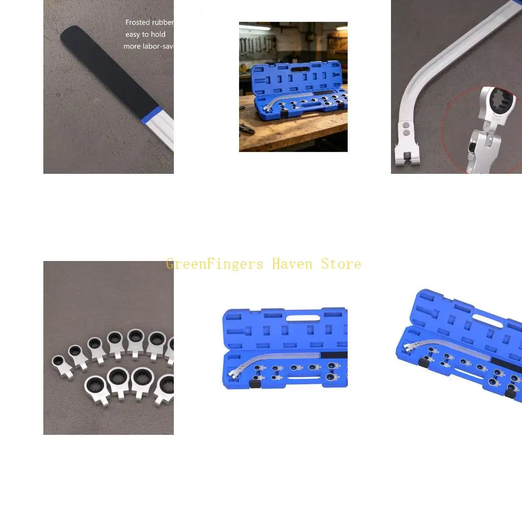 F68D Vehicle Belt Tensioner Service Set with Long Handle Belt Tool, Metal Head Set, Tight Engine Bay Reach, and Practical