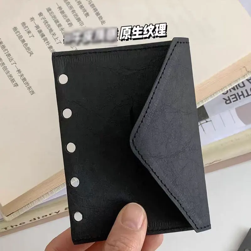 3Pcs 5Holes M5 Loose Leaf Kraft Paper Pocket Refills Card Storage Bag Notebooks Bag Planner Inner Storage Pouch Organizer