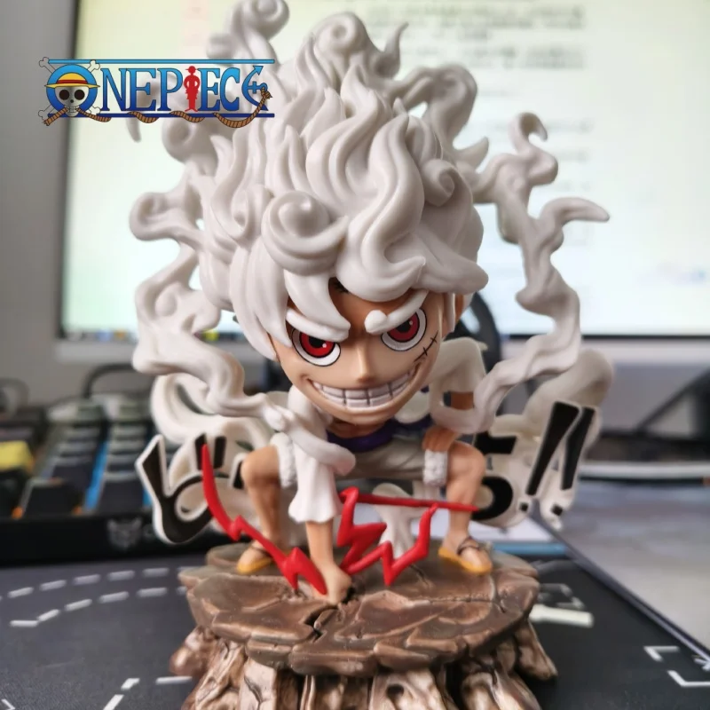 NEW 15cm One Piece Gear Fifth 5 Sun God Nika Luffy PVC White hair styling model statue toy collectible gift tabletop ornament