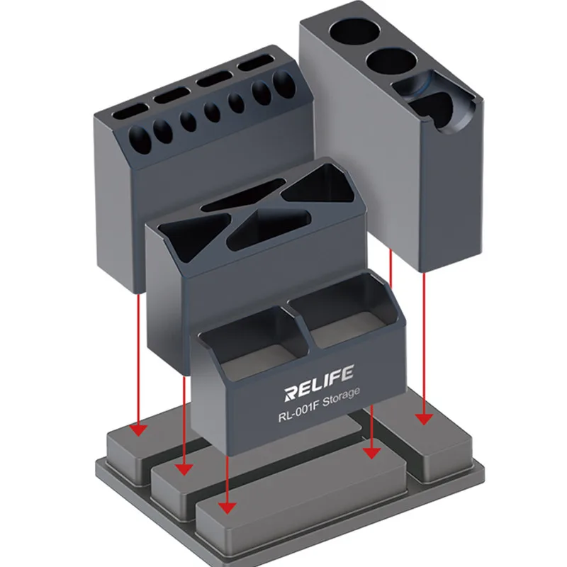 RELIFE RL-001F wielofunkcyjny zestaw do przechowywania ze stopu aluminium mobilny naprawa telefonu pinceta śrubokręt Organizer