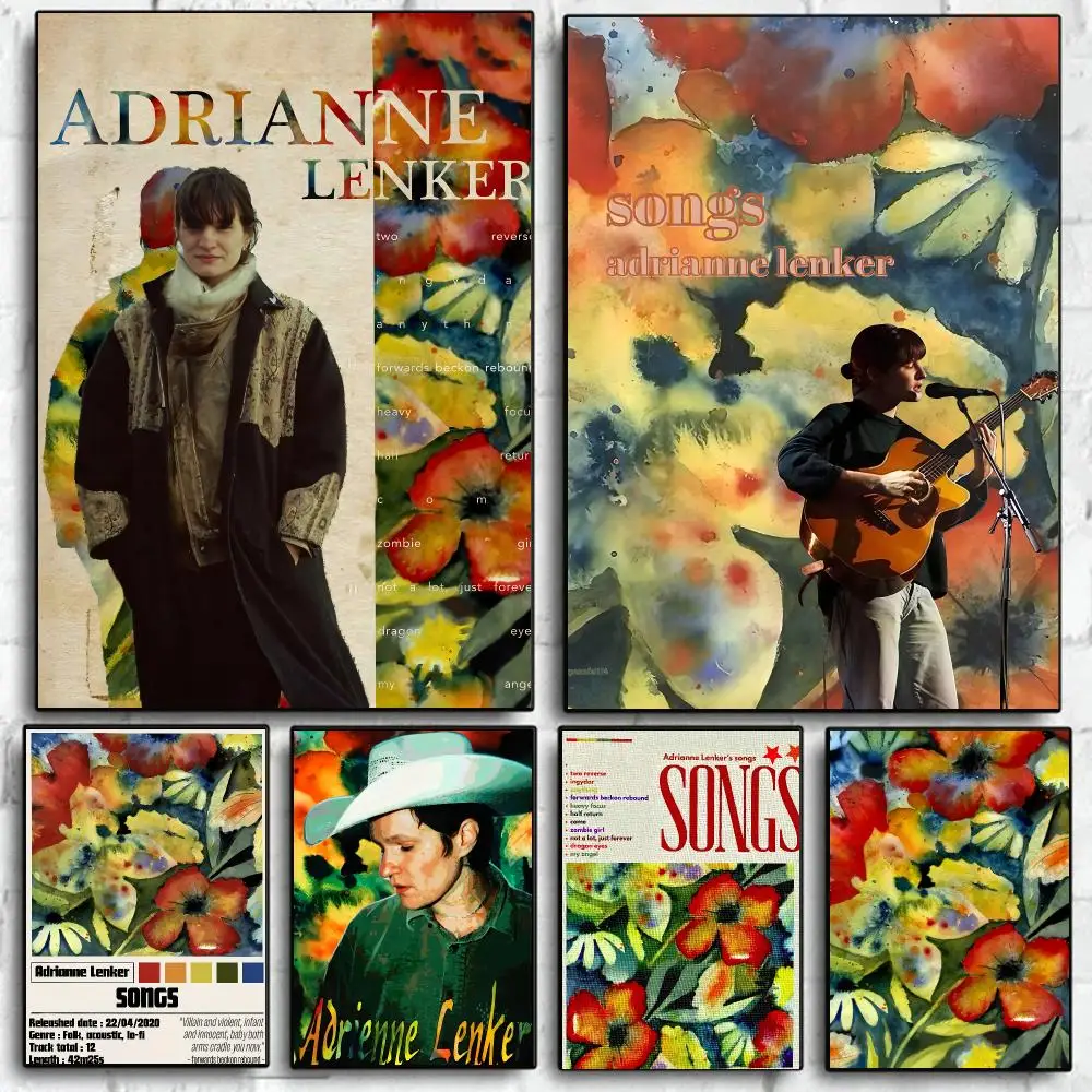 Cool Singer A-Adrianne Lenker Poster Self Adhesive Wall Art Decor for Bedroom Living Room Office Home Decor Gift