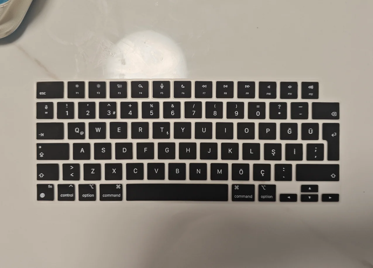 Türkçe Turkish laptop Keyboard Cover for MacBook Air 13.6 15 inch M3 M2  & MacBook Pro 14 16.2 inch M3 M2 M1 Pro/Max 2025 2023