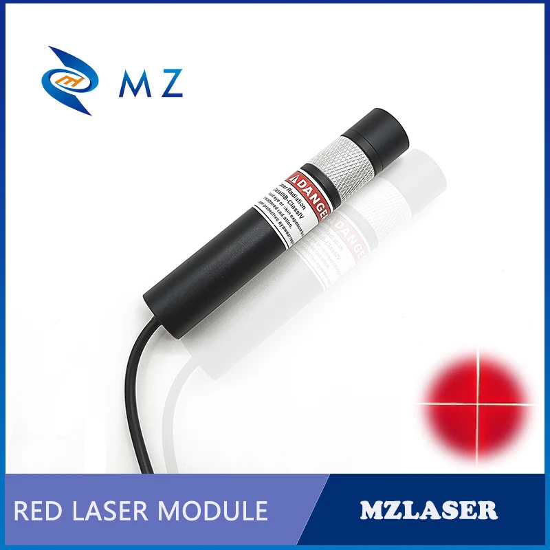 Modul Laser Lintas Fokus Dapat Disesuaikan 638nm 100/200 /300MW Laser Lintas Merah Kelas Industri + Braket + Daya