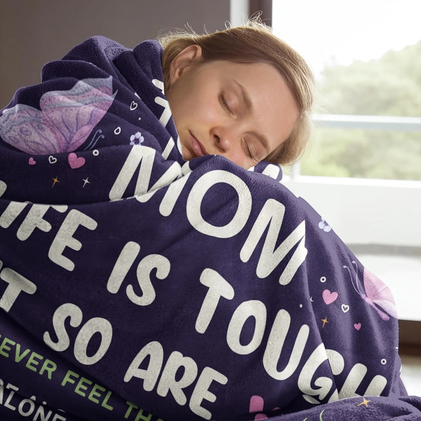 To My Mom Throw Blanket- Heartfelt Gift for Mother'S Day, Christmas, Thanksgiving- Ultra-Soft 280GSM Flannel Sofa Blanket with F