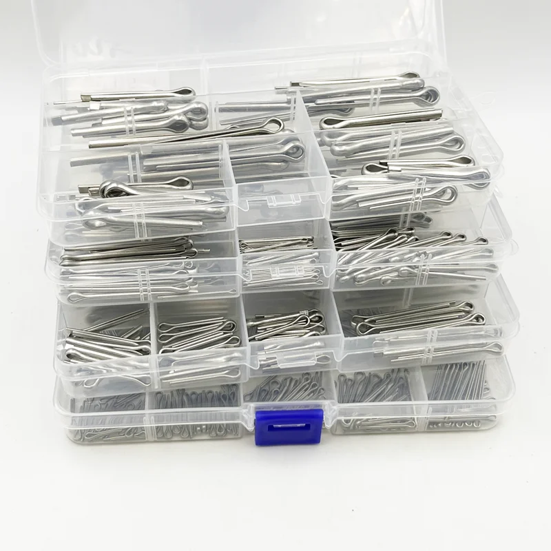 Cotter Pins Set 30/48/90/260Pcs Stainless Steel Split Pin Assortment Kit M2 M2.5 M3 M4 M5M6  Cotter Pins Set Tractor Pin for Car