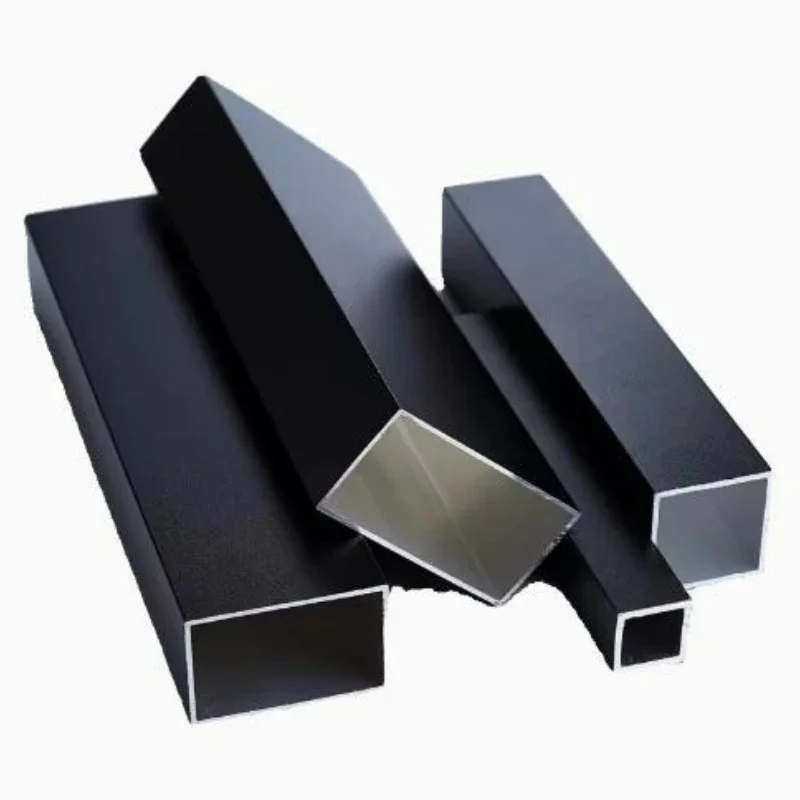 1/2 Stück 500 mm schwarzes Aluminium-Vierkantrohr, rechteckiges Rohr, leicht, langlebig, für Dekoration im Außenbereich, 8x8-30x30 mm – Detail 5
