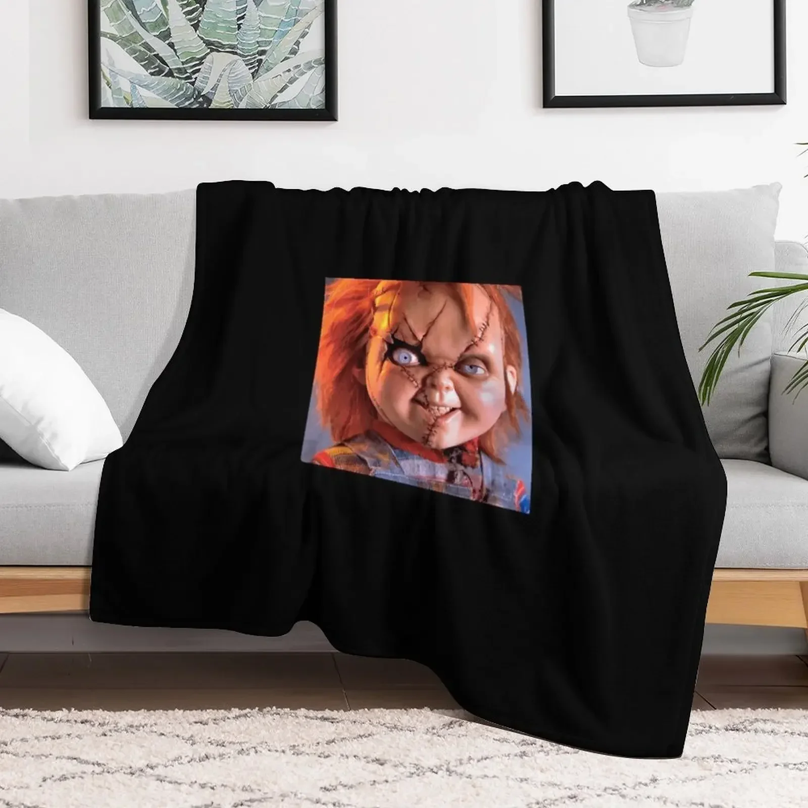 

Bride Of Chucky- Chucky Close Up Throw Blanket wednesday christmas gifts Blankets
