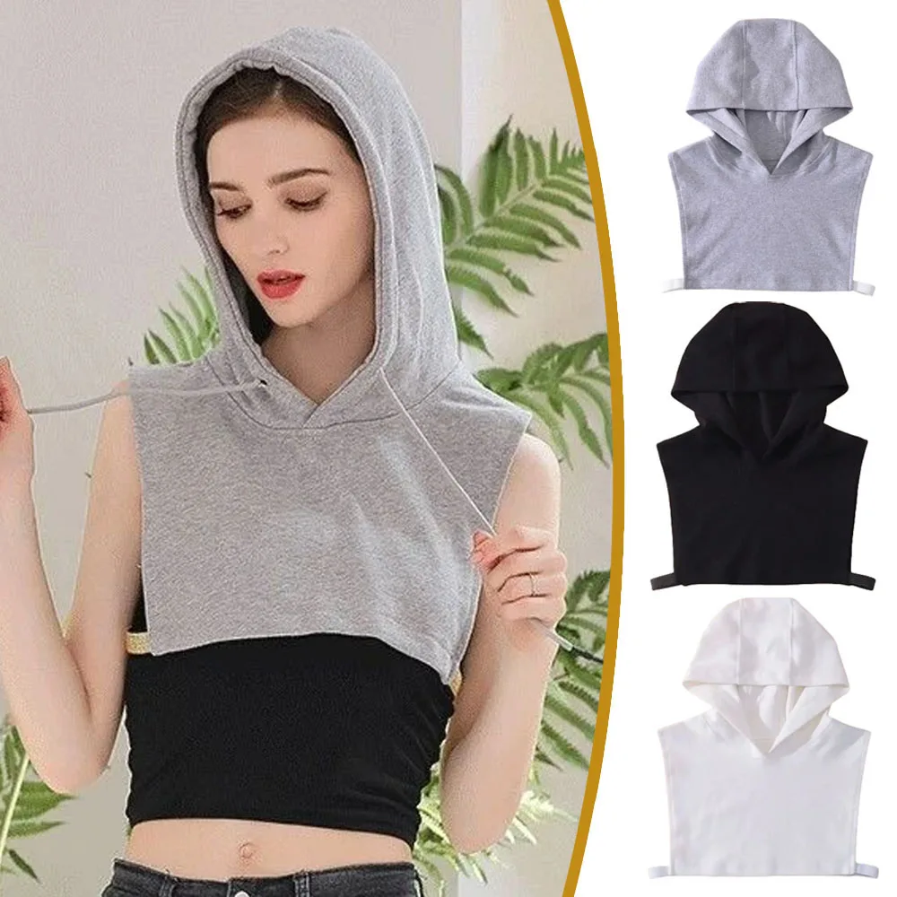 New Solid Color Hooded Fake Collar Extensions Hooded Cape for Hoodies Gaiters False Collar Thick Detachable Shirt False Collar