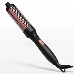 3 in 1 Thermal Brush Heated Curling Iron Brush Ceramic Hair Curler Roller Volumizing Brush Curling Comb Double PTC Curling Brush