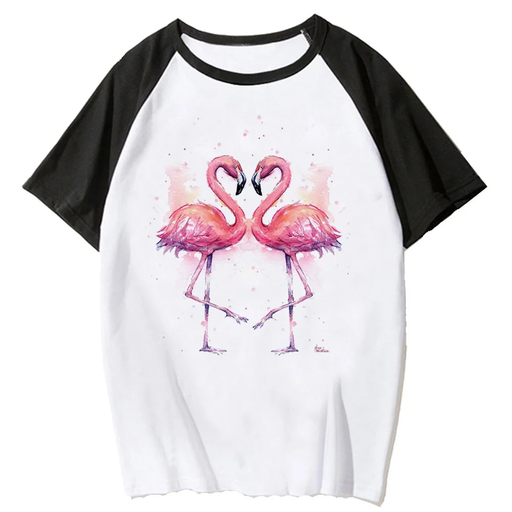 Flamingo t-shirts women blend stretchy athleisure tshirt girl y2k clothing