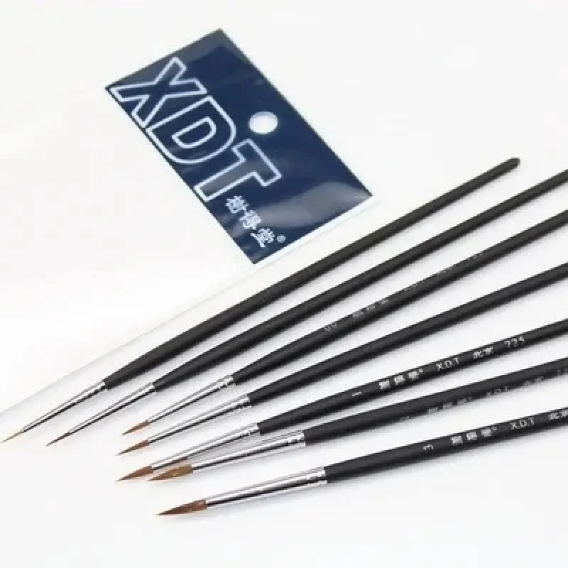 7pieces /lot 00000#~3# Pointed Painting Brush Outline Pen Combo for Assembly Model Building Military Model DIY XXT725