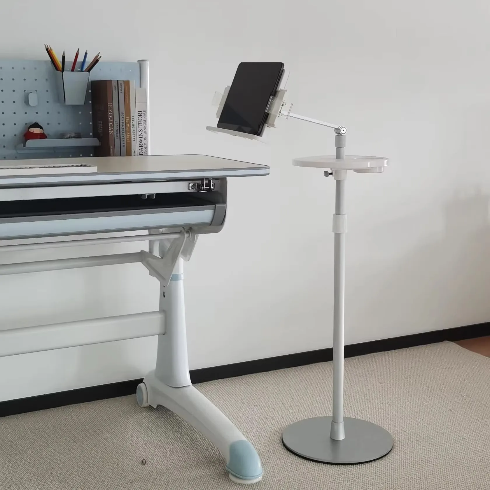 رف كتب القراءة من الألومنيوم UP-9ZB، حامل أرضي للمكتب، صينية الكمبيوتر المحمول، صينية الكمبيوتر اللوحي، ضبط الارتفاع #4