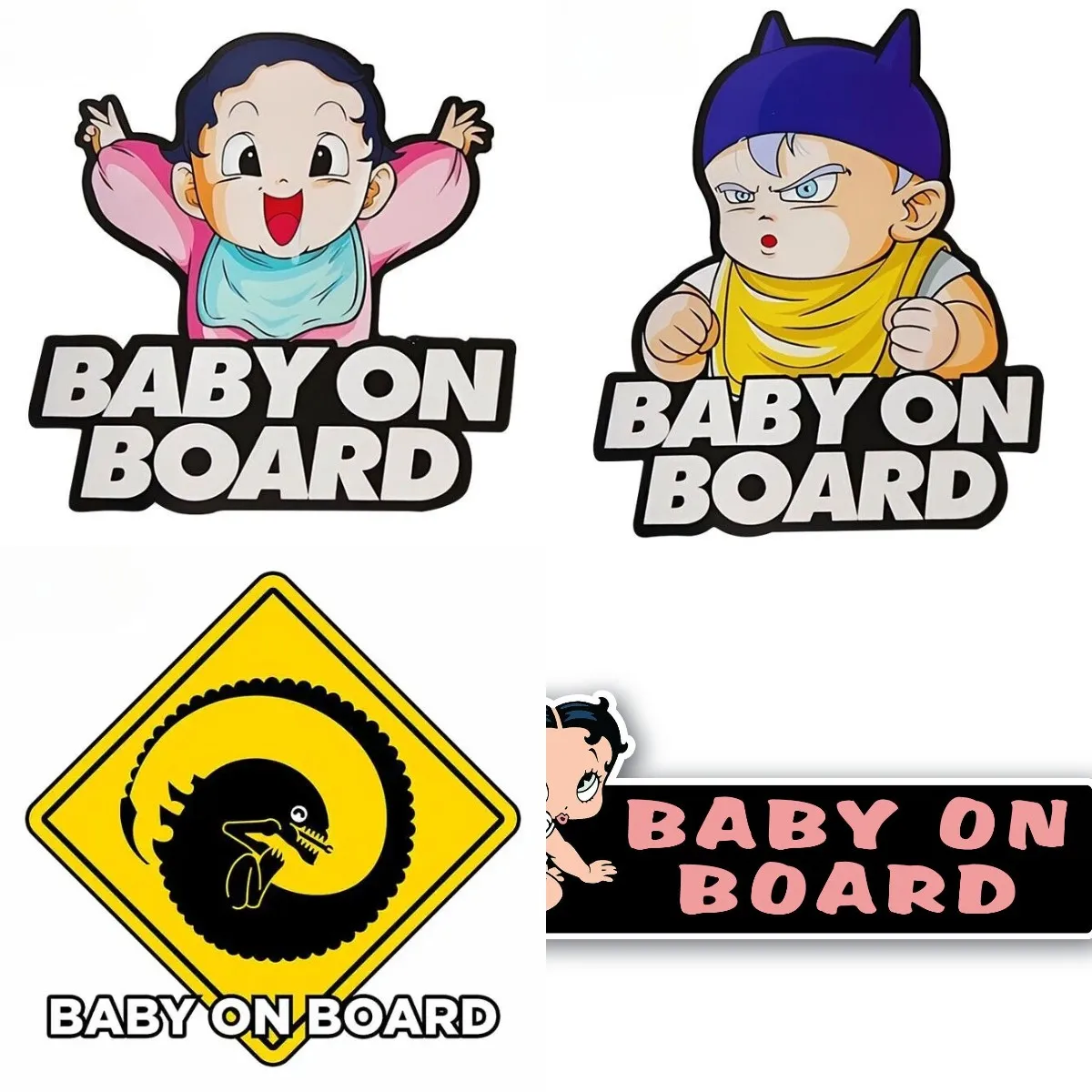 Caution Sign Baby on Board Stroller Stickers Car Window 1Stickers Graffiti Decal Bumper Reflective Sunscreen Decoration