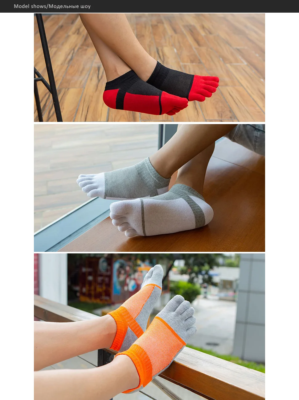 1/5 Paar Sommer-Zehensöckchen aus Baumwolle, buntes Netz, atmungsaktiv, flacher Mund, schweißabsorbierend, Deodorant, No Show 5-Finger-Socken – Detail 4