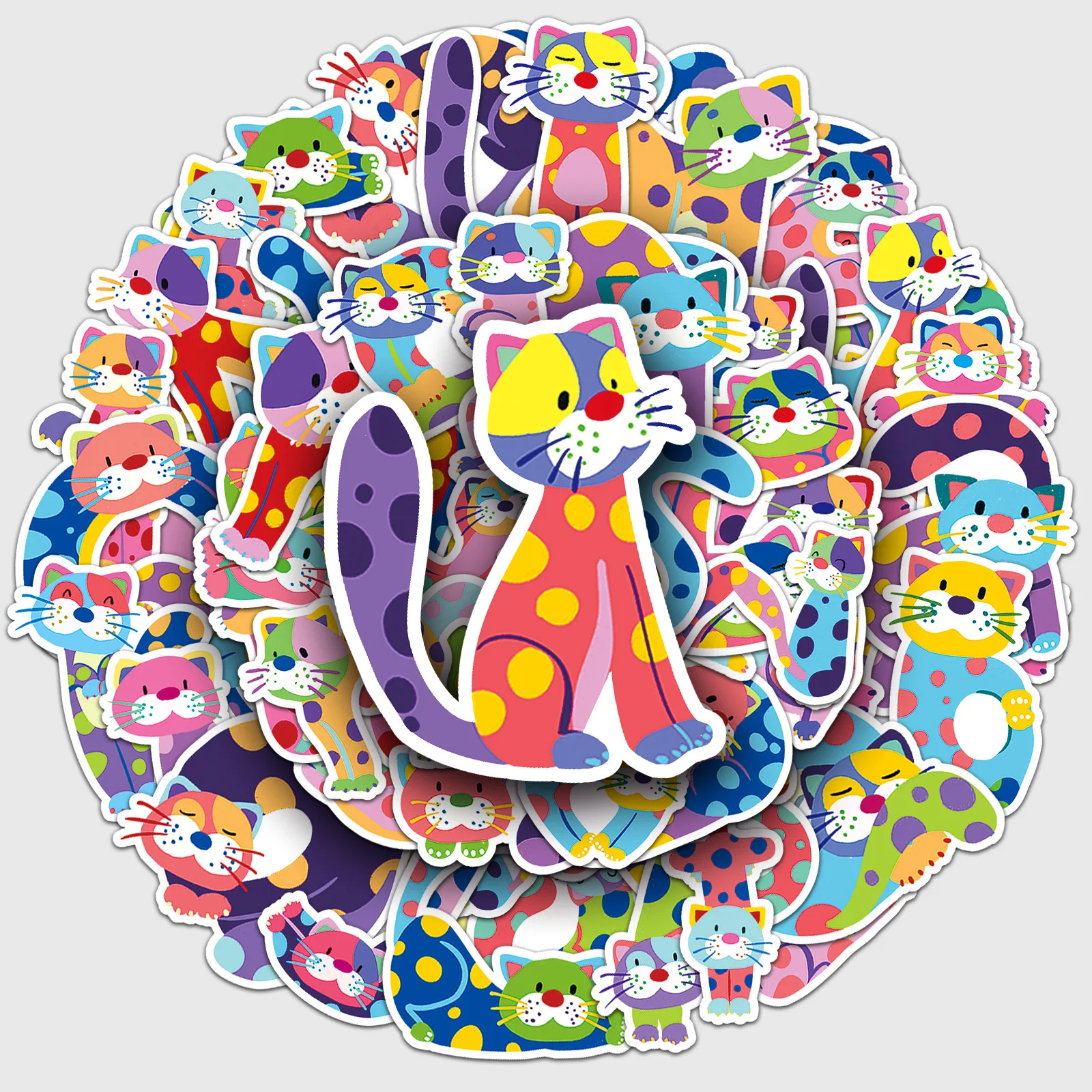 

52 original cartoon cat English letters personalized hand drawn cognitive decoration luggage graffiti stickers