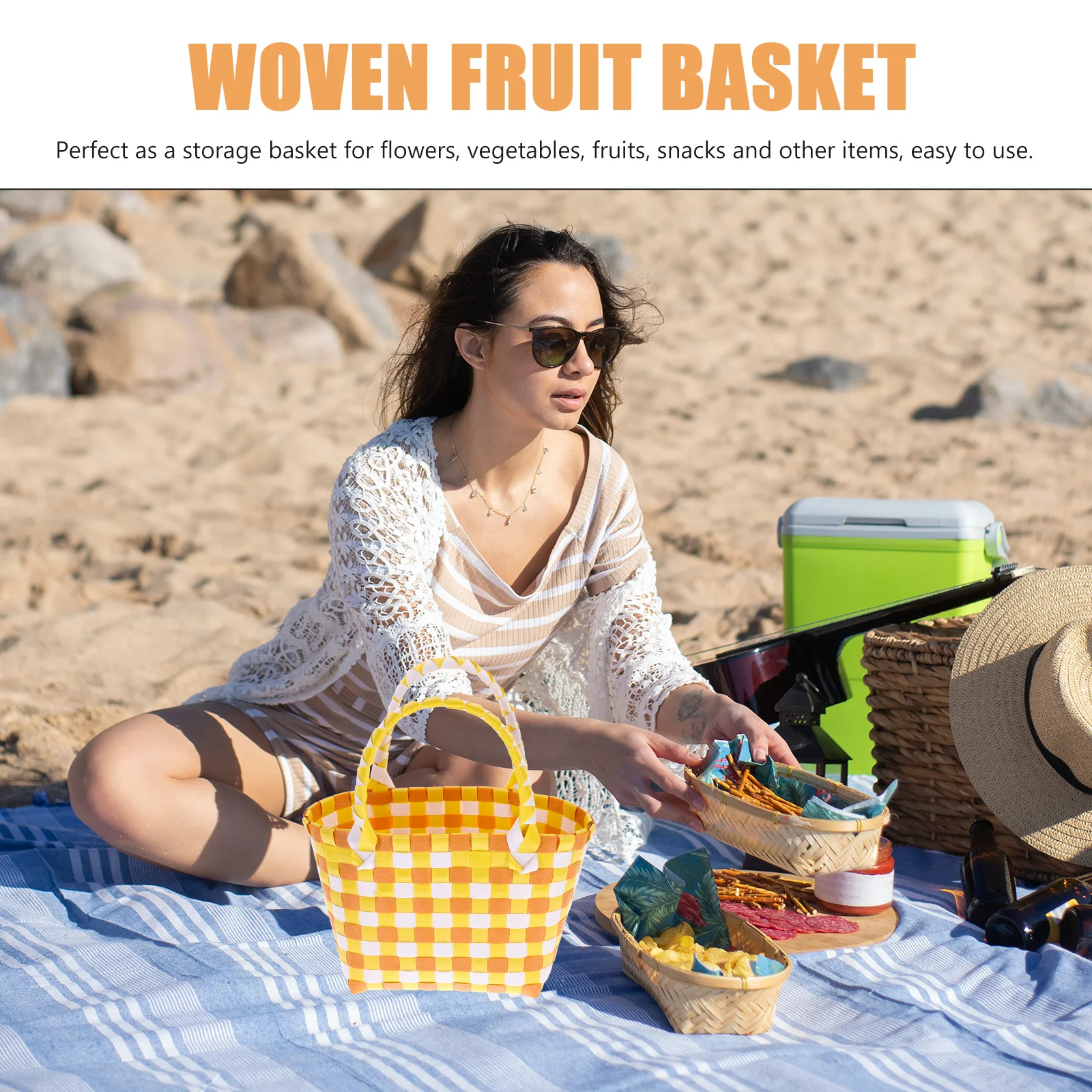 

Versatile Woven Basket for Home Organizer Rustic Fruit Vegetable Container Ideal for Picnic and Outdoor Activities