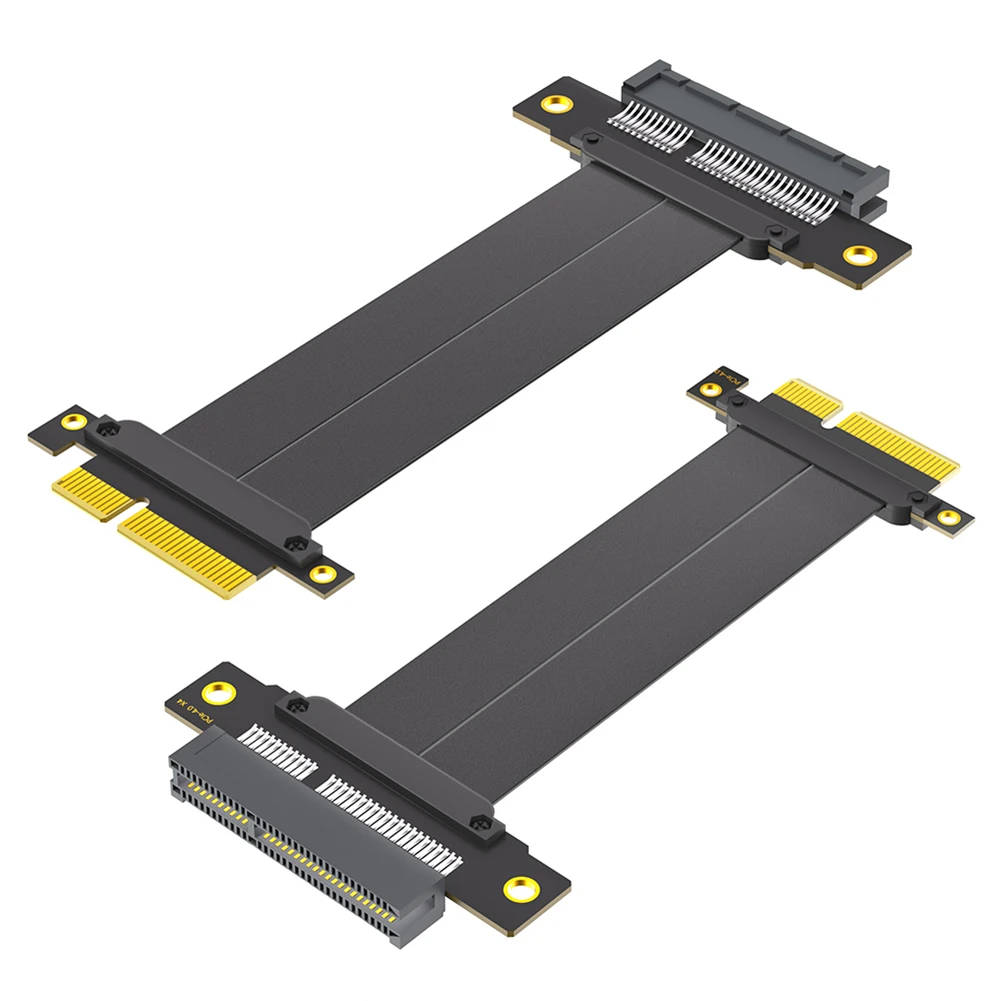 10cm PCI-E 4X Male To Female Riser Cable with Gold-Plated Connector for Graphics Card