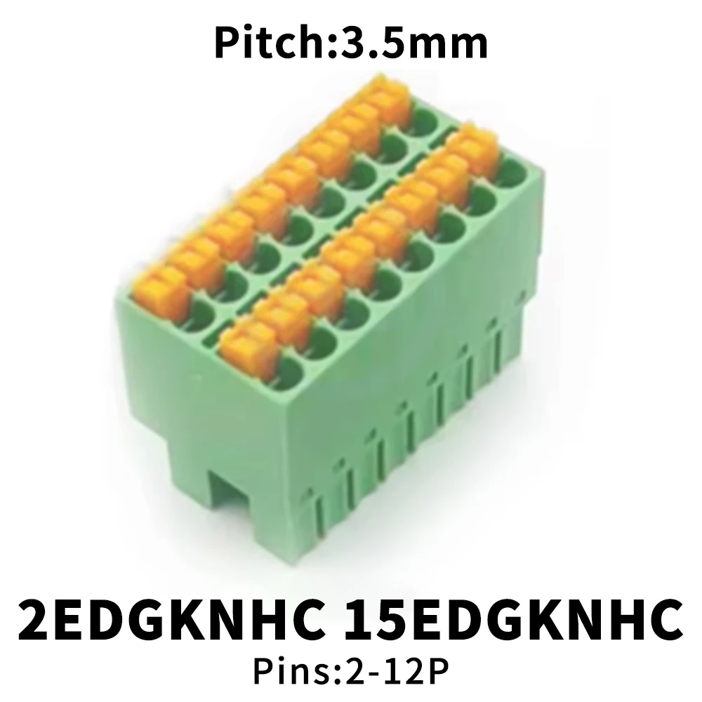 (5 pcs) KF 15EDGKNHC-3.5mm 2P 3P 4P 6P 12P Double Pull-out Link Terminal KF 2EDGKNH 3.5 Phoenix Terminal Block Plug 2* 2~12Pin