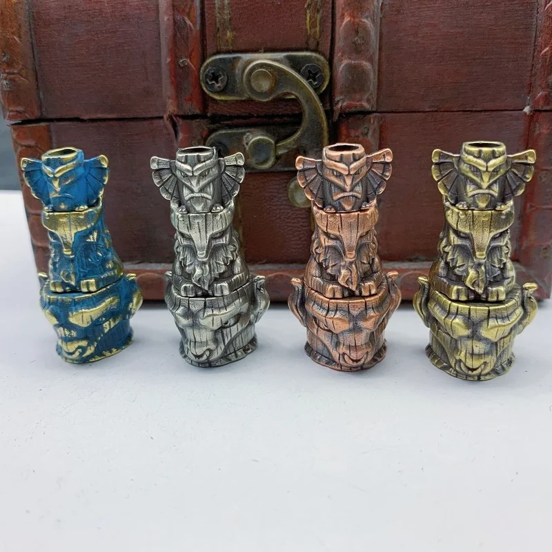 Brass Egyptian Patron Saint 1 Set Knife Pendants EDC Outdoor Products DIY Paracord Beads Copper Umbrella Rope Hangings Keyrings