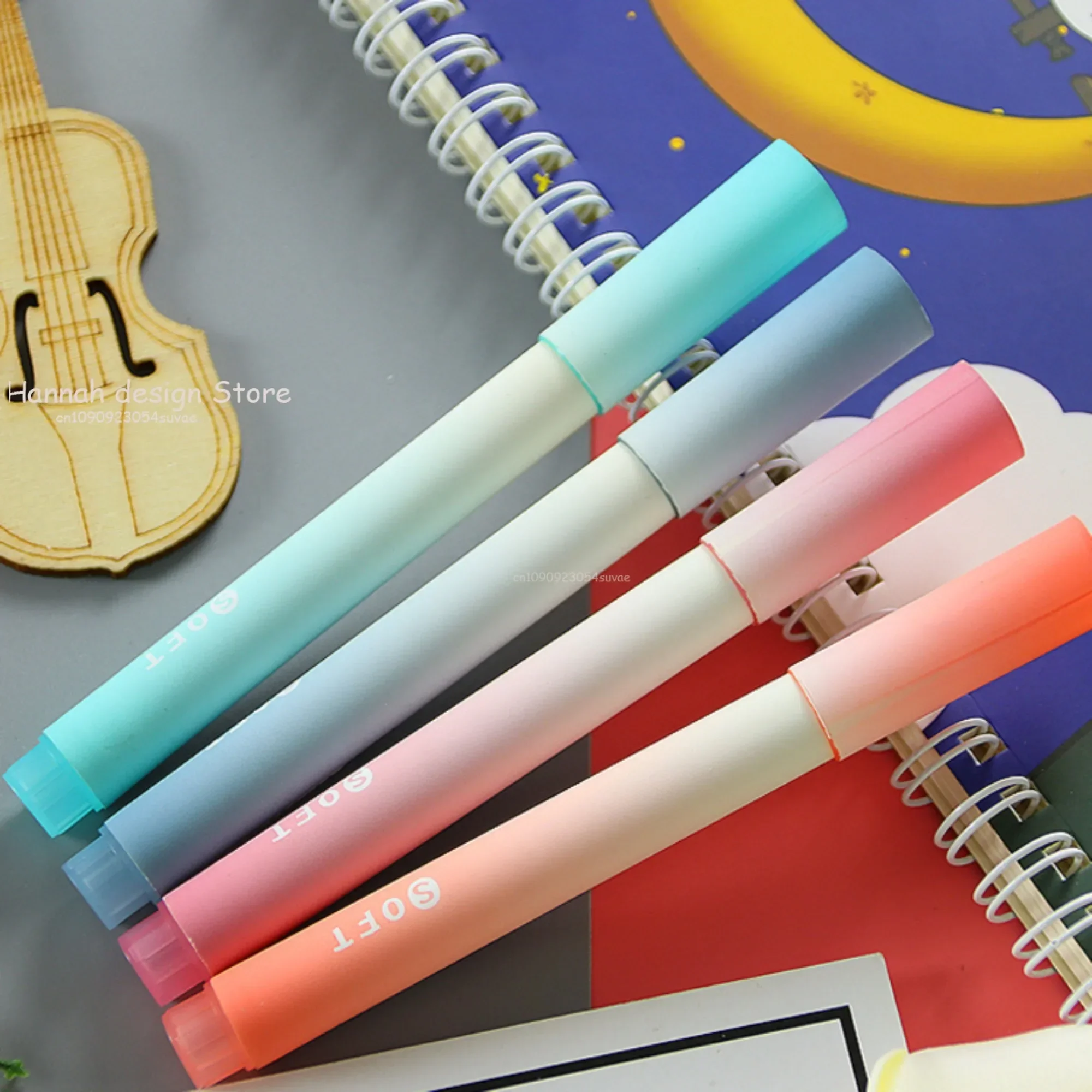 4pcs/set Color Gradient Highlighter Pens Kawaii Stationery Students Marker Pen Drawing Tool Cute School Office Supplies