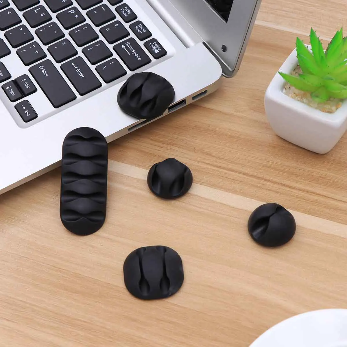 

20pcs Cable Cord Organizer Clips Self Adhesive Plastic Wire Management Holders For Power Chargers Headphones Usb Black Strong
