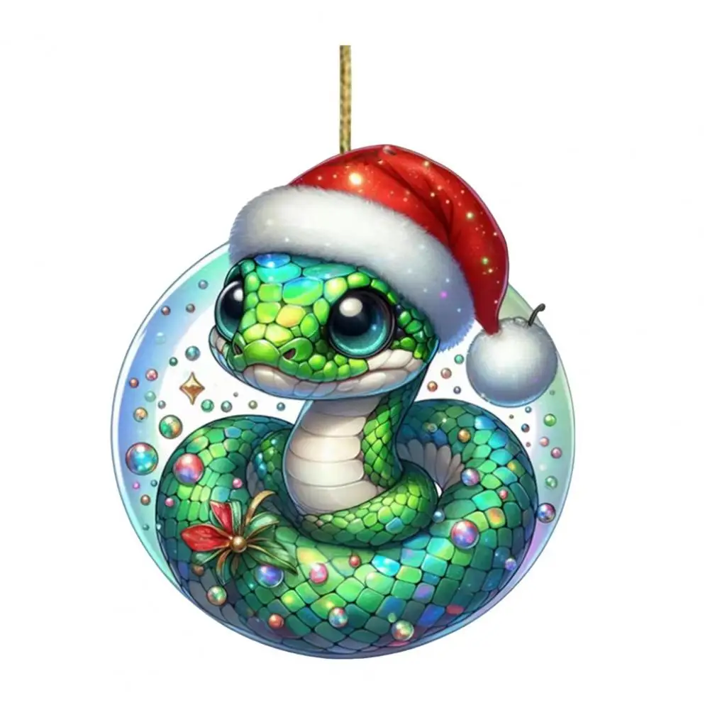 Unique Snake Hanging Decoration Festive Snake Christmas Ornament Set Acrylic Cartoon Pendant for Tree for Home for Christmas