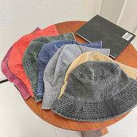 Washed Denim Bucket Hat Women Summer Fisherman's Hat Bucket Hat Unisex Caps Hip Hop Men Panama Windproof Bucket Hat Outdoor