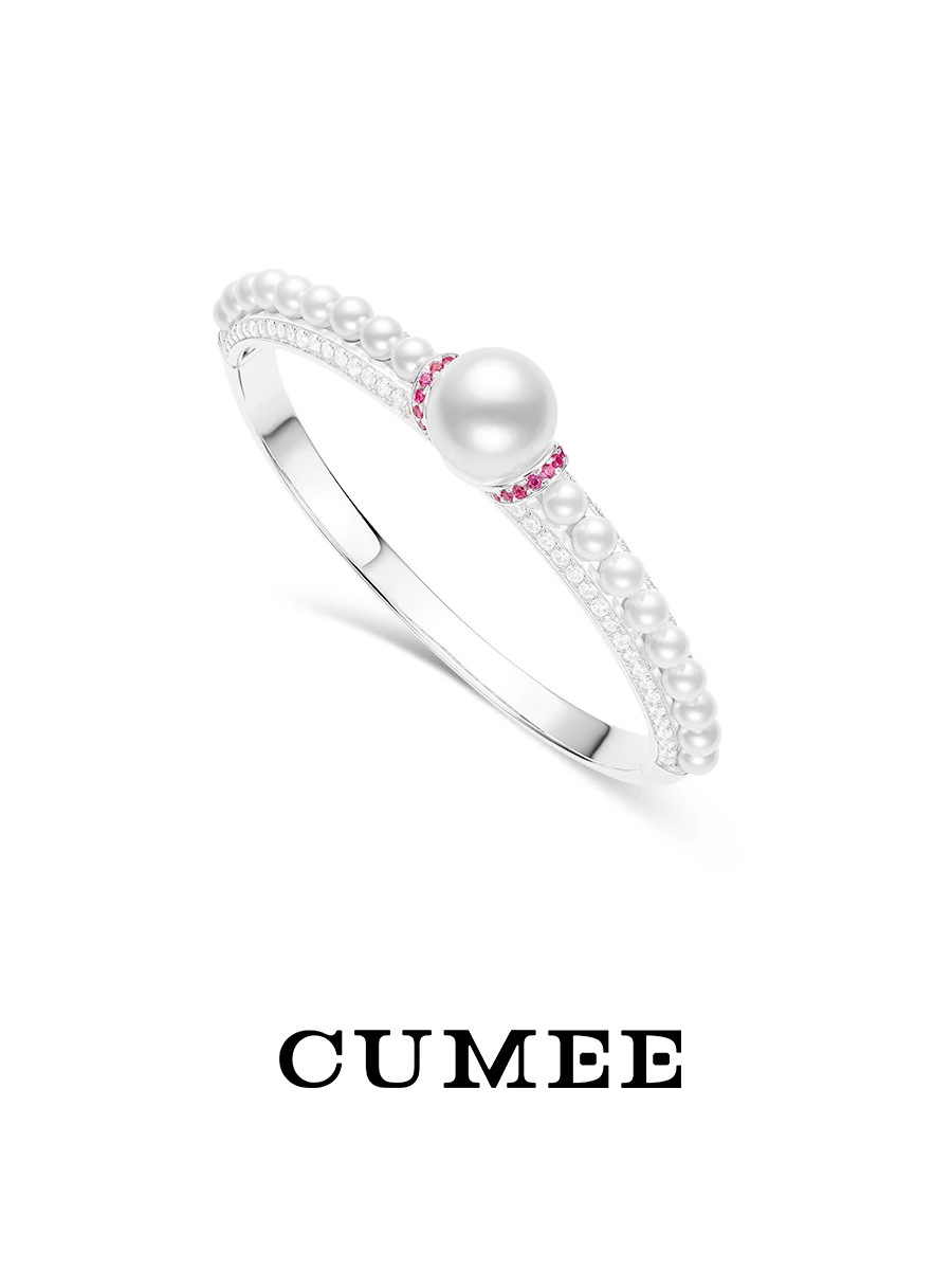 

CUMEE браслеты с искусственным жемчугом для женщин, браслет из искусственного австралийского белого жемчуга, серебро 925, золотое покрытие