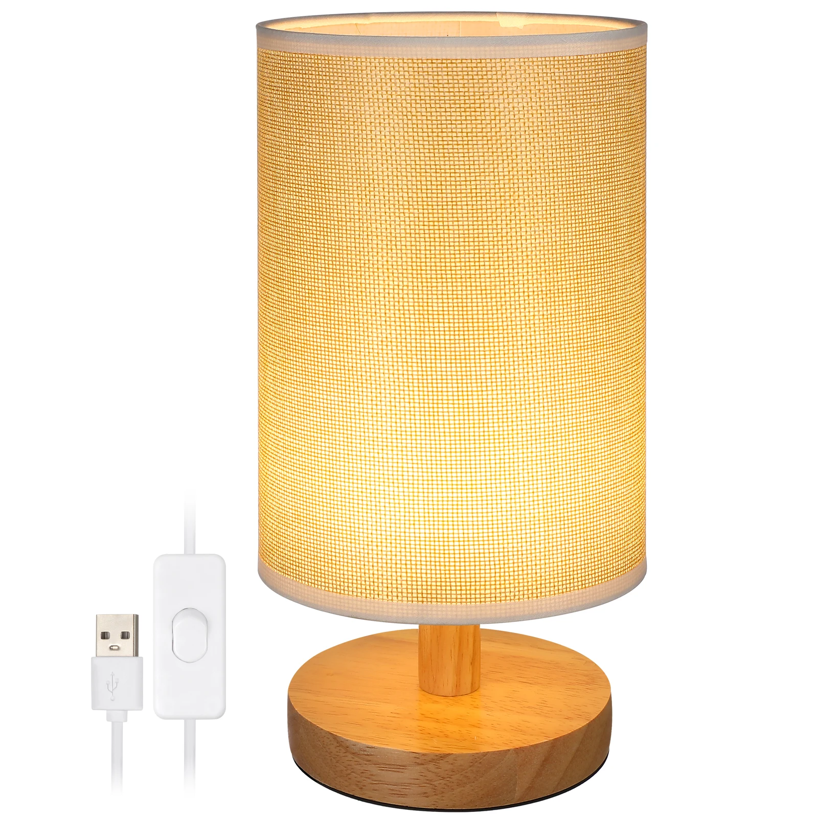 

Solid Wood LED Desk Lamp Bedside Table Nightstand Lamps Bedroom Lights for Bamboo Desktop