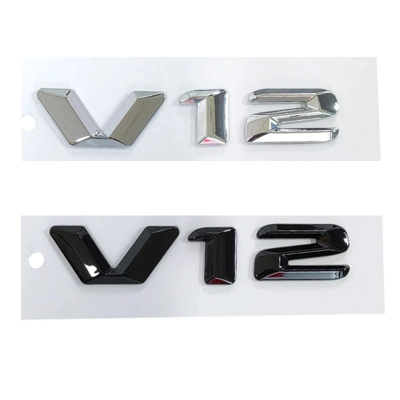 ABS Black Chrome Letters Car Fender For Mercedes Benz V12 CL600 W140 M275 CL 500 S600 V12 Emblem Logo Sticker Badge Accessories