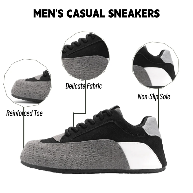 أحذية رجالية ذات قاع مسطح لزيادة الارتفاع ونعل سميك للربيع والخريف، أحذية رياضية كاجوال عصرية للخروج برباط