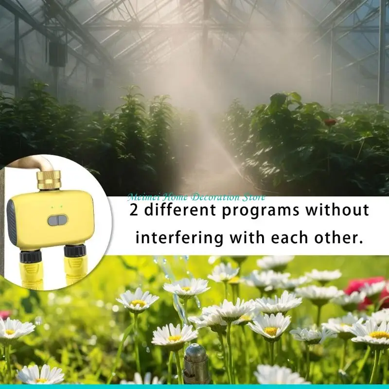 H7BF Automatic Watering Timer Weatherproof Construction For Efficient Garden Lawn Irrigation with Double Outlet App Control