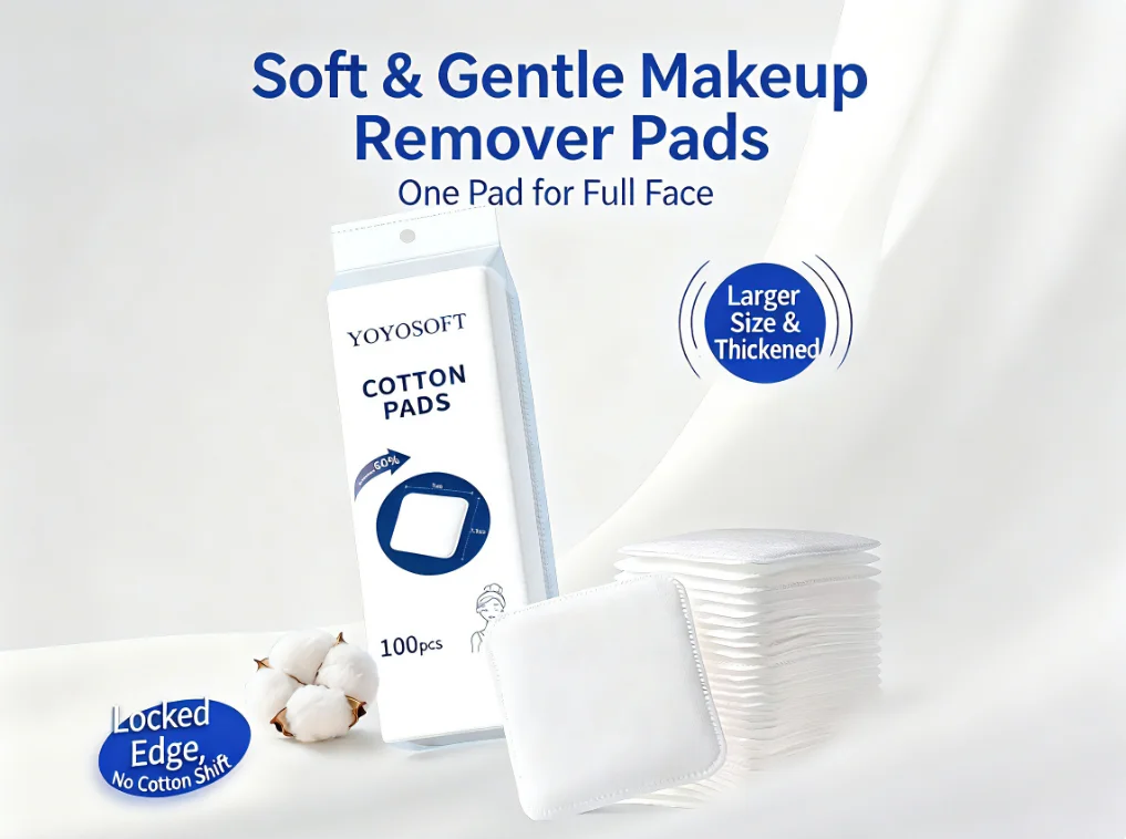 Large-Size Thick Makeup Remover Pads Salon-Use Cotton Pads Large-Square Thick Cosmetic Cotton Sheets for Professional Use