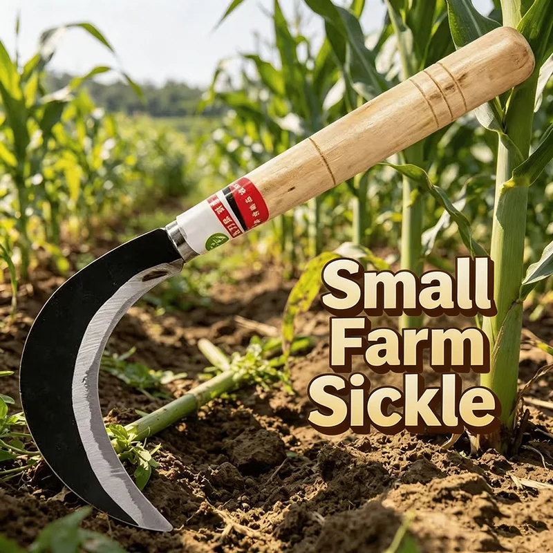Small Sharp Hand Sickle, Portable Garden Sickle for Leek Harvest & Weeding, Outdoor Gardening Tool for Lawn & Farm