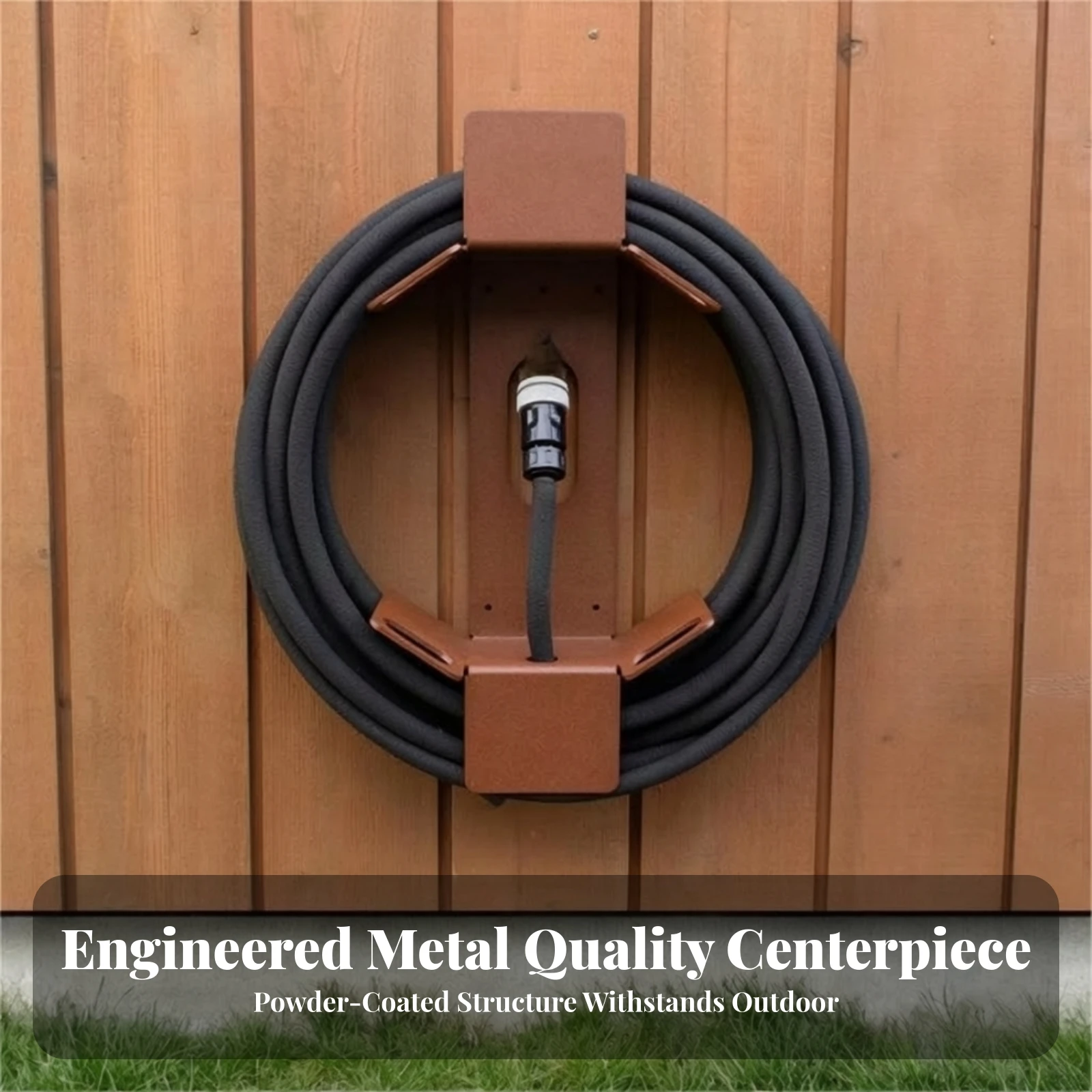 Garden Hose Rack Heavy Duty Wall-Mounted Hose Holder Detachable Space-Saving for Gardeners, Yard, Patio