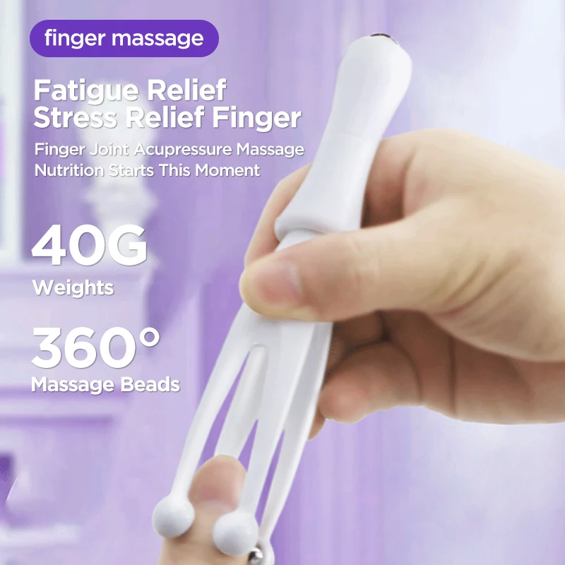 Hand Acupuncture Points Finger Joint Massager Roller Steel Ball Handheld Massager 360 Degree Rolling Massage Tool