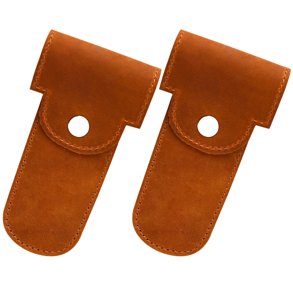 2 Pcs Classic Razor Case Man Blades for Men Razors Straight Shaver Cover Bag Pu Mens Accessories Head Sleeve