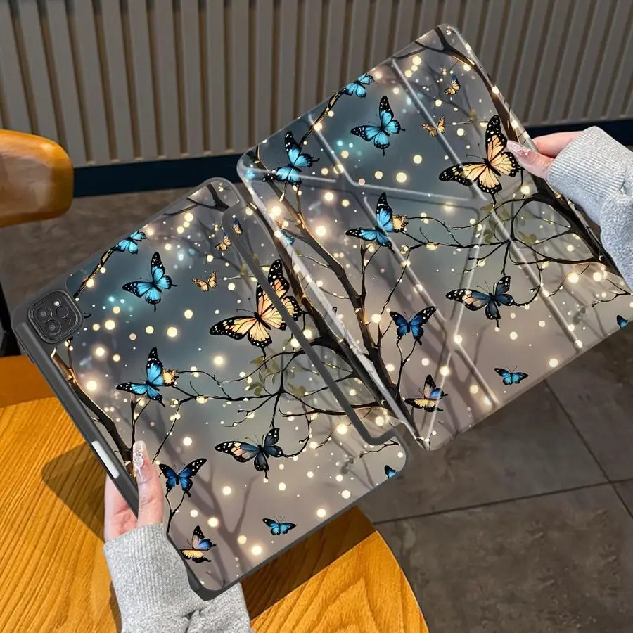 

Butterfly Design Tablet Case For iPad Pro 2025 Pro 11th 10th 9th 8th 7th 12.9inch Air 4 5 M3 M2 1 2 M4 11inch Mini 6 7 Holder