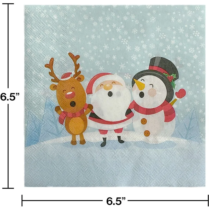 20pcs/Pac 33*33cm 2-Ply Christmas Series Printed Napkins Party Decoration Paper Wholesale Household Napkins Paper Placemats