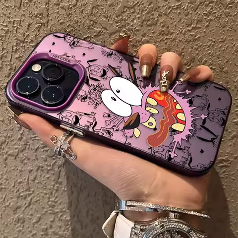 Matte Hard Case for Samsung Galaxy S24 S25 Ultra S23 Plus S22 S21 FE A56 A36 A26 5G A16 A06 4G Note 20 Courages Cowardly Dog