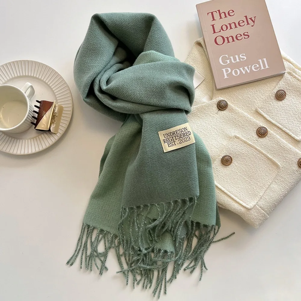 Classic Tassel Imitation Wool Scarf Warm Thicken Cashmere Shawl Two-sided Multicolor Winter Long Shawl Women/Men
