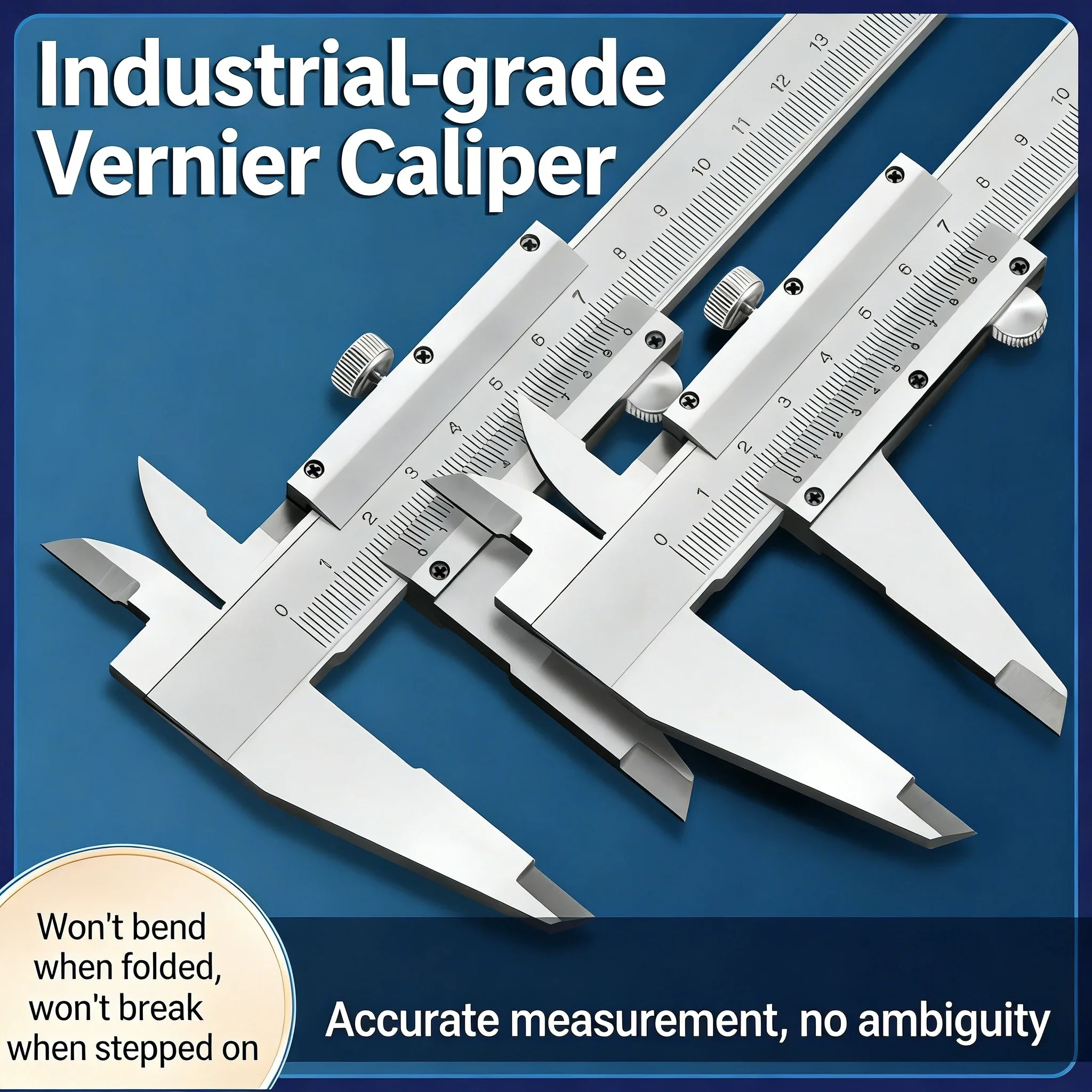 Industrial Grade Stainless Steel Vernier Caliper - 0-150/200mm High-Precision Measuring Tool for Home & Workshop
