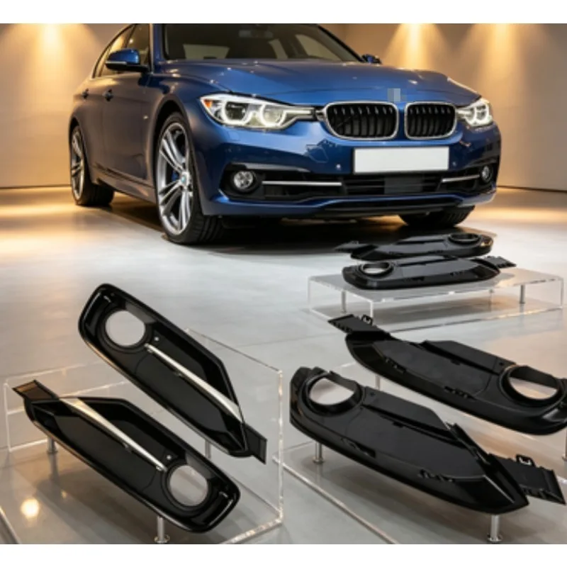 

For Front Bumper Fog Light Trim Grille Cover Adverse Weather Visibility Easy Installation Fog Light Frame 53*14*5.2