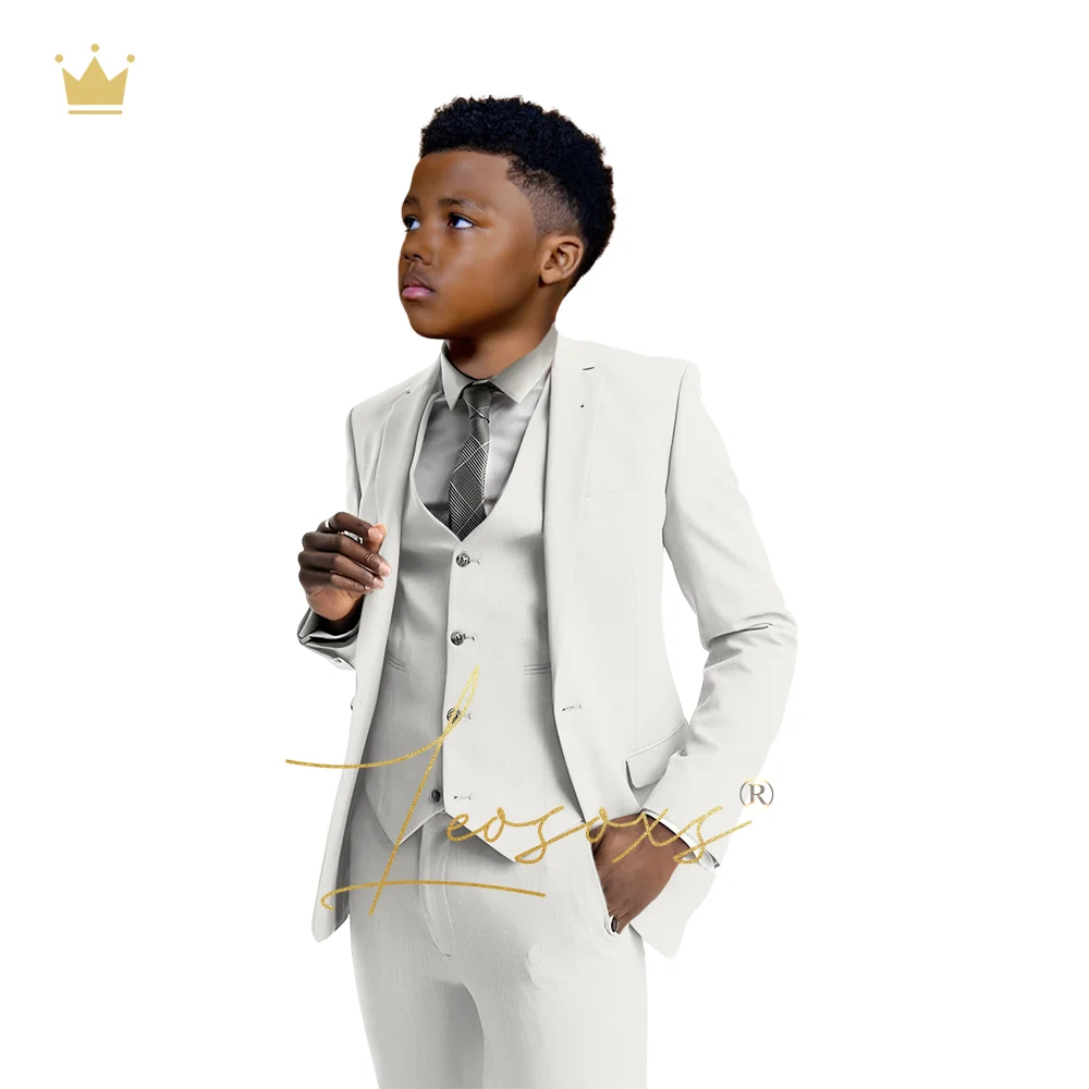 Boys classic suit 3-piece suit, children 3~16 years old wedding party birthday holiday custom tuxedo (jacket + vest + trousers)