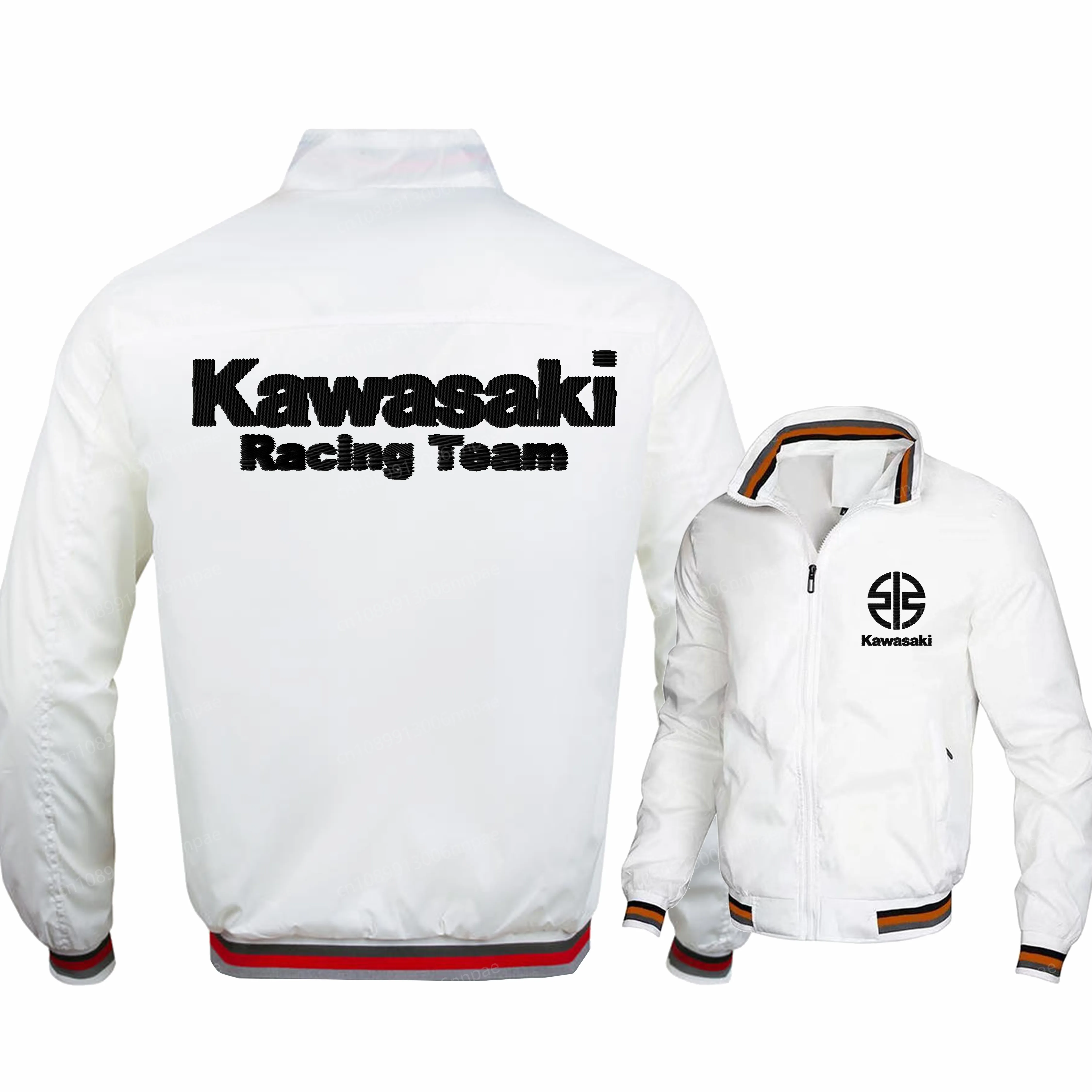 

Embroidery Kawasaki 3D Printing Men's Clothes Sports Coat Jacket Motorcyclist Motorcycle Uniform Clothing Zip Up Coats Jackets