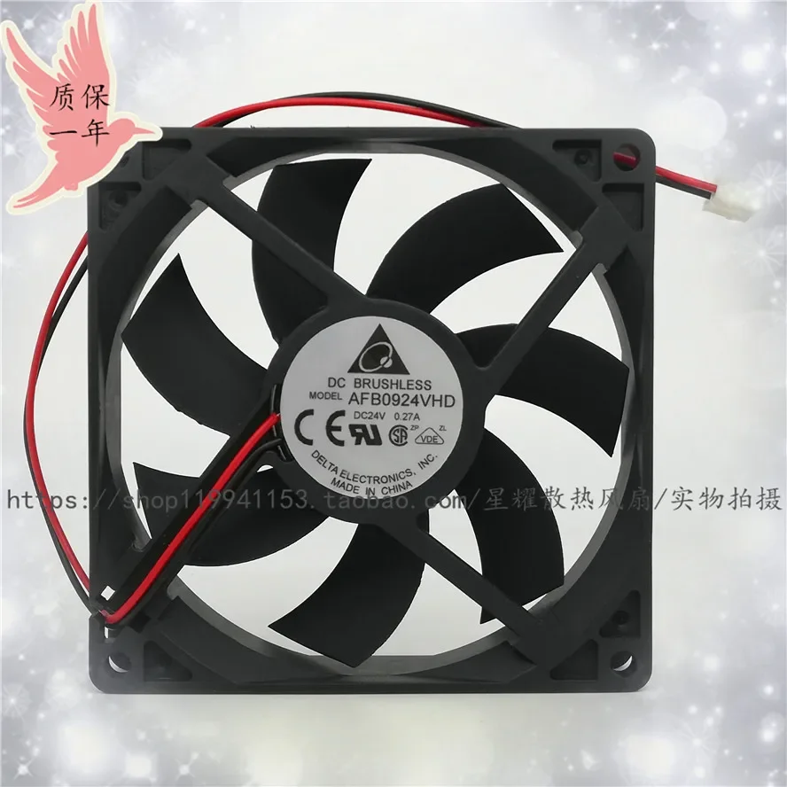 

Delta Electronics AFB0924VHD DC 24V 0.27A 90x90x20mm 2-Wire Server Cooling Fan